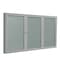Ghent Enclosed Bulletin Board, 3 Door, Vinyl, 4 ft H x 6 ft W, Silver PA34872VX-193 - alternate 1
